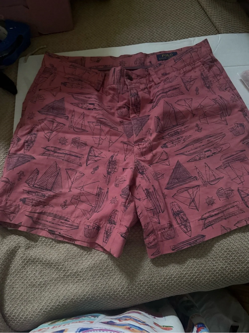 Polo Ralph Lauren Men’s 32 Pink/salmon Nautical Sailboat Print Shorts
